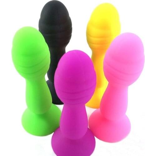 Sex Toy Anal Silicone Round Head Soft Skin Masturbator Simulation Penis Adult Mini Silicone Penis But Plug for Women Men