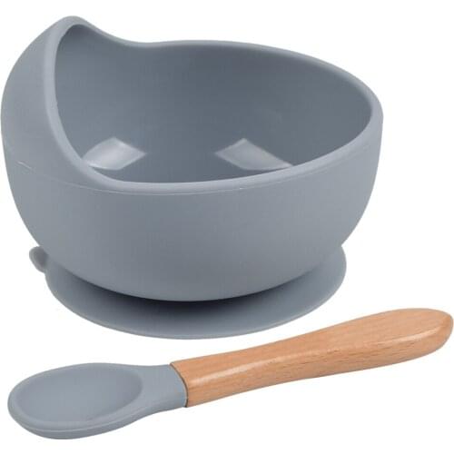 Baby Silicone Bowl Children Tableware Waterproof Suction Bowl Spoon Set BPA Free Silicone Feeding Dishes for Baby Bowl Set
