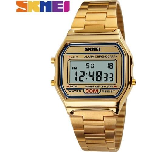 SKMEI 1123 Men LED Digital Watch Fashion Casual Sport Watches Stainless Steel Relojes Masculino Waterproof Wristwatches