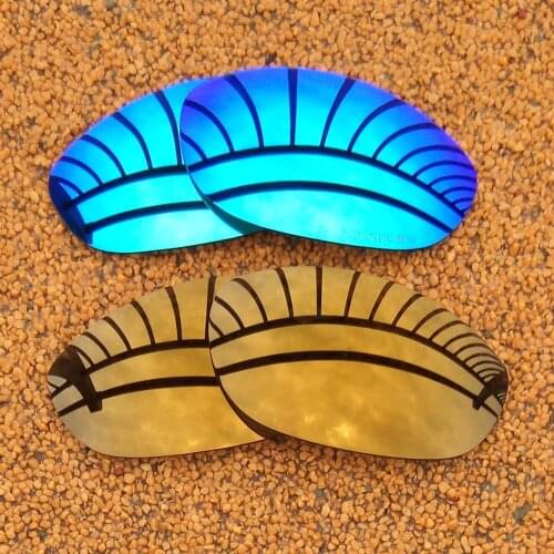 Ice Blue Mirrored & Bronze Gold Mirrored Polarized Replacement Lenses for Monster Dog Frame 100% UVA & UVB