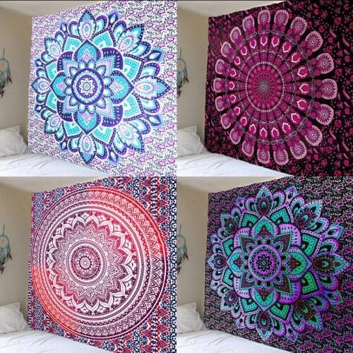 Mandala Pattern Home Decoration Fantasy Scene Tapestry Wall Decoration Hippie Bohemian Decorative Sheet Yoga Mat Sofa Blanket
