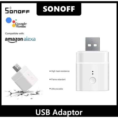 SONOFF Micro 1-5PCS 5V Wifi USB Plug Smart Conversion Adaptor For eWelink App Remote control Compatible with Alexa Google Home