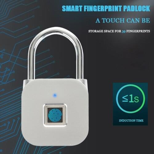 Smart padlock popular waterproof bags zipper gym locker door electronic password fingerprint padlock smart home door lock
