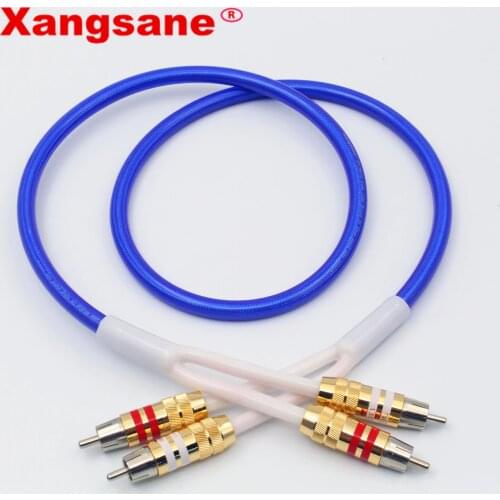Xangsane Hifi 2RCA to 2RCA Cable Hi-end 4 core oxygen-free copper Silver-plated Dual RCA Male to Male Audio Cable