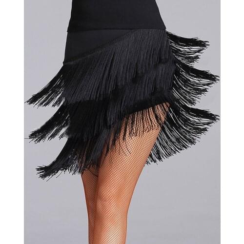 Latin Skirt New Adult Three Layers Fringe Design Samba Dance Skirts Cha Cha Professional Competition Ballroom Costumes Female