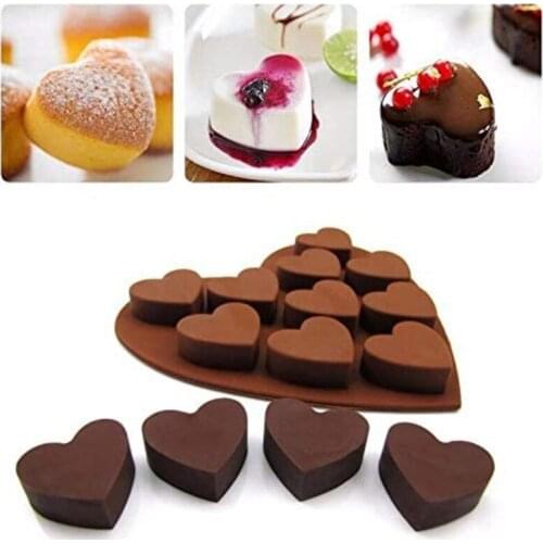 10 Hole Love Heart Shape Silicone Molds Child DIY Chocolate Cake Decorating Tool A Must-have For Kitchen Baking Activities