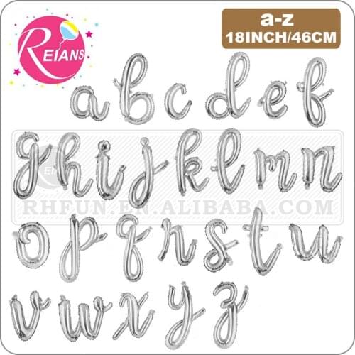 18 inch silver lowercase Happy Birthday Balloon Letter Ballon Wedding Balloon Birthday Party Decorations Kid Adult Name Baloon