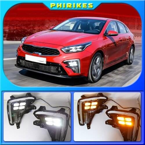 2Pcs For Kia K3 Cerato 2018 2019 2020 LED Daytime Running Light 12V Car DRL Fog Lamp Waterproof