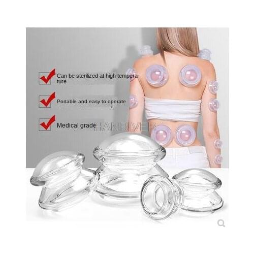 4Piece Odorless Silicone Cupping Device Household Moisture Absorbing Massage Scraping Tank Vacuum Negative Pressure