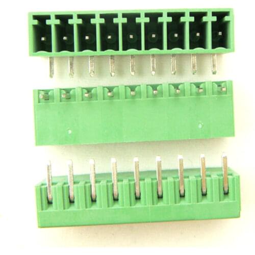 50pcs/lot) 15EDG-3.5-9P Bend Pin PCB Screw Terminal Block Connector 3.5mm Pitch 9 Pins Plug in