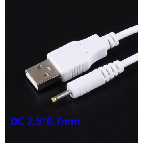 DC Power Adapter Plug USB Convert To 2.5*0.7mm/DC 2.5*0.7 White Jack With Cord Connector Cable
