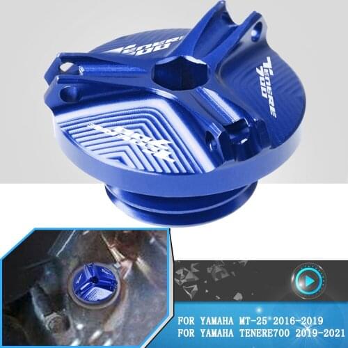 For Yamaha MT25 TENERE 700 2019 2020 2021 Motorcycle Accessories Engine Oil Cup Plug Cover Motocross CNC Aluminum Oil Filler Cap