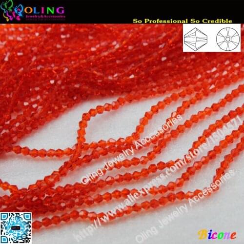 Bead 720pcs/Lot AAA Top Quality 5301 Bicone Beads 3mm Red Magma Crystal Bead Loose Spacer Beads DIY Making