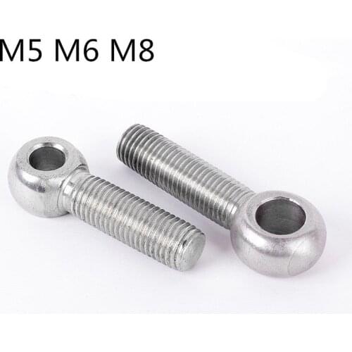 10PCS M5 M6 M8 EYE BOLTS A2 STAINLESS STEEL 304 Live Bolt THREADED BOLTS COMPONENT CONNECTER Ring Link Bolt