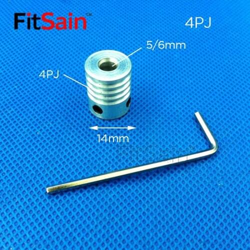 FitSain-Multi wedge 4PJ Belt pulley 14mm 4 slots for motor shaft 5mm/6mm Planer belt machine power tool accessories ribbed belt