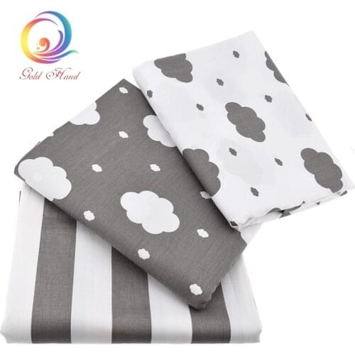 Haisen Gray Print Twill Cotton Fabric For DIY Quilting Sewing/Tissue Of Baby&Children/Sheet,Pillow,Cushion,Curtain Material
