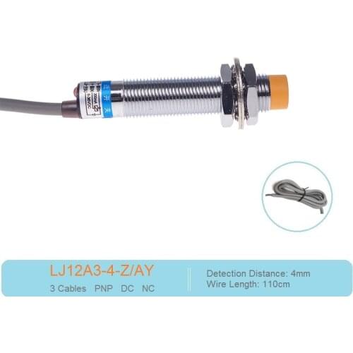 M12 Inductive Proximity Sensor Switch 3 Cables PNP DC12~24V NC Detection Switch LJ12A3-4-Z/AY