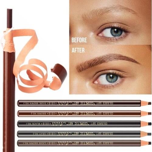 Brushed line eyebrow pencil natural long- lasting cosmetics waterproof and sweatproof black brown non-smudge eyebrow pencil