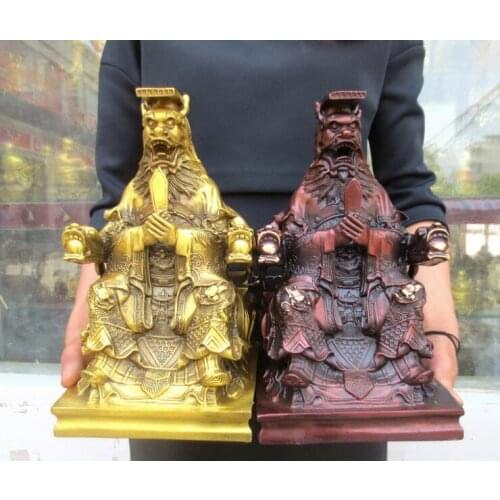 11" Chinese red bronze carved Buddhism dragon figure of dragon king Sculpture statue