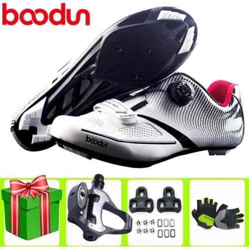 BOODUN Road Cycling Shoes Men Sports Bike Sneakers White Racing Women Bicycle Flat Spd-SL Footwear Cleat Bicicleta Carretera