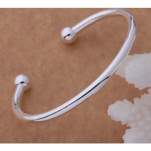 Hot sale Fashion Jewelry Silver plated Bangles Cuff Bracelets Round head bracelet /bomakfta daxalsea AB049