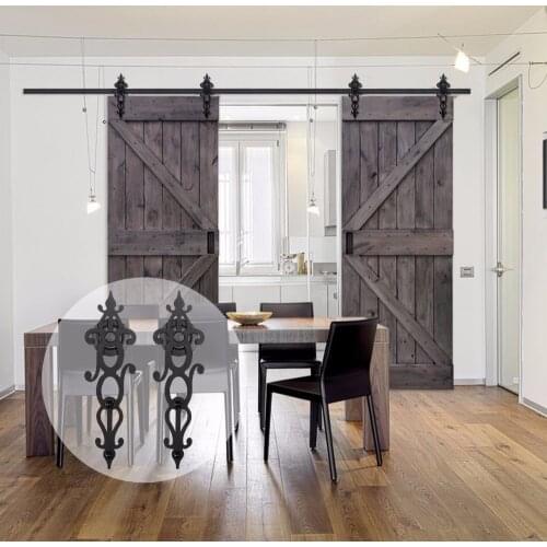 LWZH 10ft Customized Sliding Door Hardware Wood Barn Door Hardware Hanging America Style Sliding Door Hardware for Double Door