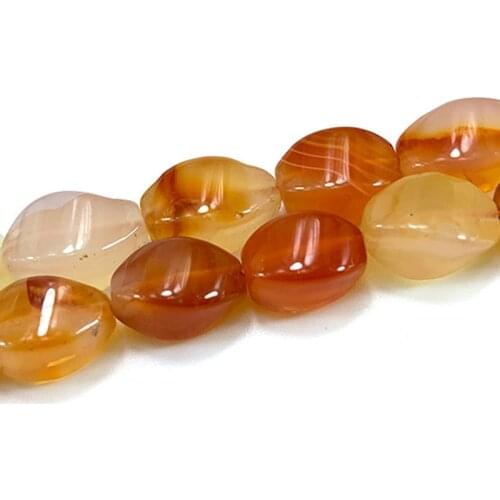 Natural Carnelian Beads 15‘’ Twist Olive DIY Agates Stone Loose Beads For Jewelry Making Beads Women Bracelets Necklace Earring