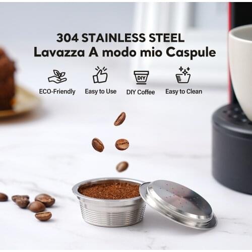 New Reusable Capsule For Lavazza Stainless Steel Refillable Compatible with Lavazza Mio Machine Filter Capsules Cup with Seal