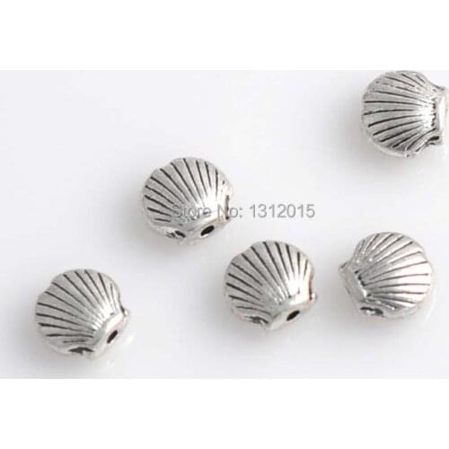 Wholesale Beads!Hot sell Antique Silver Alloy Spacer Beads Shell Jewelry accessories 9x8mm,50Pcs,YTC0150