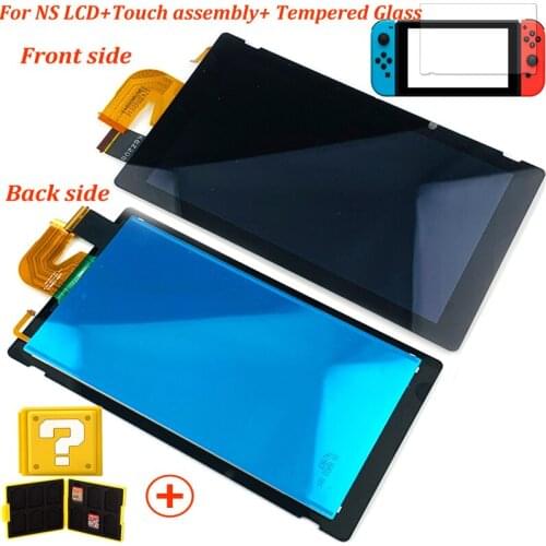 Original New for Nintend Switch NS console lcd with touch screen Full assembly+Tempered Glass replacement repair parts