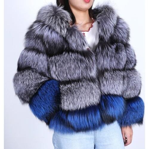 MAOMAOKONG natural real fox fur coat ladies winter natural fur coat coat fashion fool coat real fox fur warm coat