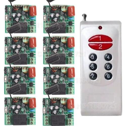 AC 220V 8CH RF Wireless Switch Remote Control Switch 315MHZ/433Mhz Transmitter With 8 X Receiver