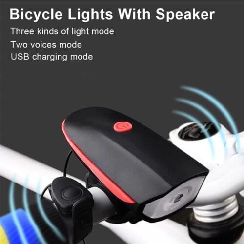 USB ReChargeable Bicycle Bell Flashlight Bike Horn Light Headlight Cycling Multifunction Ultra Bright Electric Loud Horn Taillig