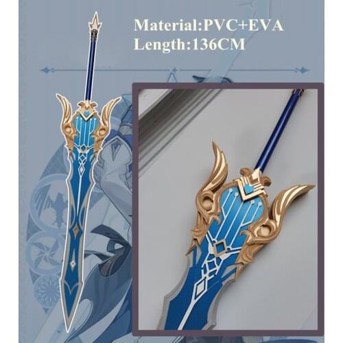 Hot Game Genshin Impact Eula Cosplay Sword Xinyan Razor Weapons 136CM Songlai Sword Props for Halloween Christmas Fancy Party