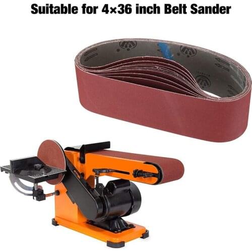Hot 10 Pcs 4 x 36 Inch Aluminum Oxide Sanding Belts Heavy Duty Sanding Belts Multipurpose Abrasive Belts For Belt Sander