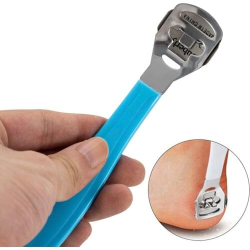 Portable Dead Skin Feet Care Tools Professional Foot Stainless Steel Planer Plastic Handle Calluses Pedicure Random Colour