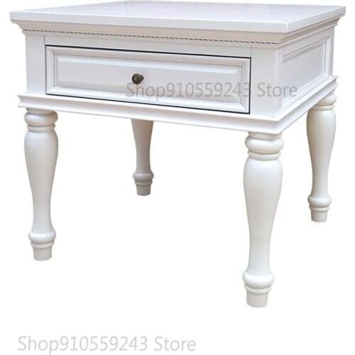 American Corner Table Solid Wood Side Table Small Side Table Square Table European-style Living Room Telephone Table Sofa Side C