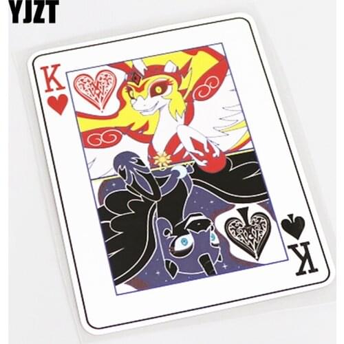 YJZT 9CM*12.5CM Cartoon POKER Car Styling Reflective Car Sticker PVC Graphical 13-0623
