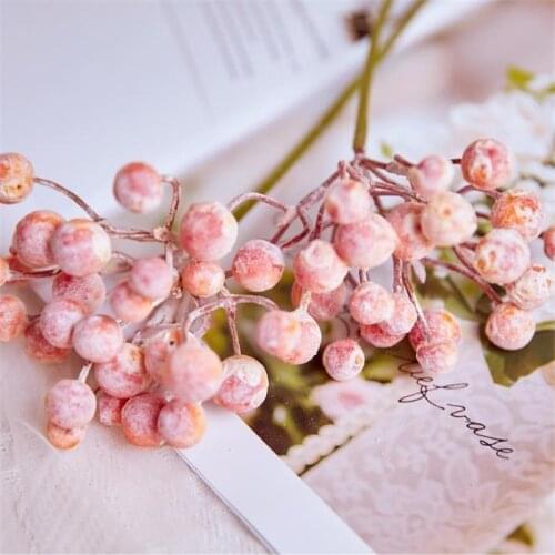 1Branch Artificial Berries Simulation Blueberry Fruit Flower Foam Plants Fake Fruits DIY Home Party Wedding Christmas Decoration