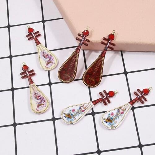 2 PCS 2021 New Lute Instrument Chinese Style Pendant Acrylic Accessories Material Accessories