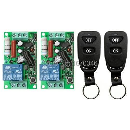 2pcs/lot Remote Control Switch AC220V 1CH Lighting Switches Remote ON OFF Light Lamp SMD Power Remote Switch System teleswitch