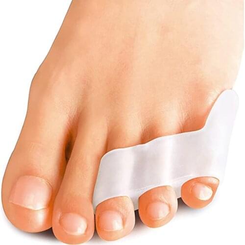 2pcs Transparent Gel Little Toe Separator Overlapping Toes Bunion Blister Pain Relief Toe Straightener Protector Foot Care Tool
