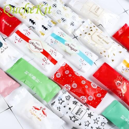200Pcs Nougat Sugar Plastic Bags DIY Handmade Candy Packaging Bag Peanut Taffy Wrappers Food Package Mini Bags Bakery Decoration