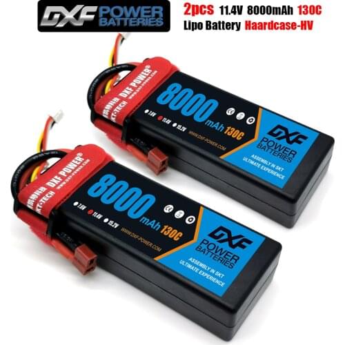 DXF 2PCS Lipo Battery 3S 11.1V 11.4V 14.8V 5200mAh 6400mAh 6750mAh 7500mAh 8000mAh 100C 200C 140C 280C 130C 260C for RC 1/10 Car