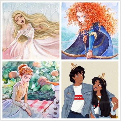 Disney 5d Diy Diamond Painting Princess Diamond Embroidery Mosaic Home Decor Cross Stitch Kits Cuadros