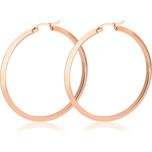 AsJerlya 1Pair Stainless Steel Hoop Earrings Big Circle Earring Fashion Jewelry For Women Girls Steampunk Korean Earrings
