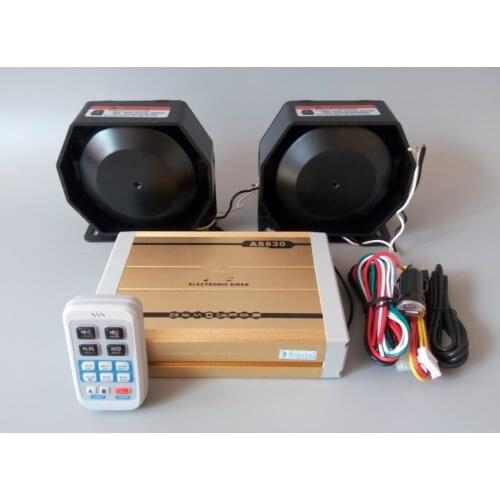 Higher star 400W car security alarm emergency siren amplifier Mp3 microphone function with wireless remote+2units 200W speaker