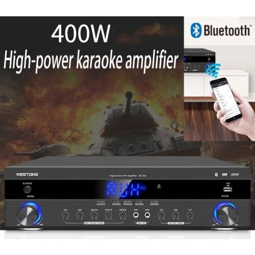 KYYSLB 220V 400W AK-310 High Power 4.0 Bluetooth Amplifier Home KTV Audio Card Pack Speaker Karaoke Amplifier Fixed Resistance