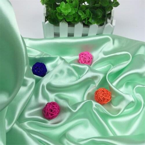 Fast Shipping Satin Woven Solid Dyed Mint Green Satin Fabric for Dress
