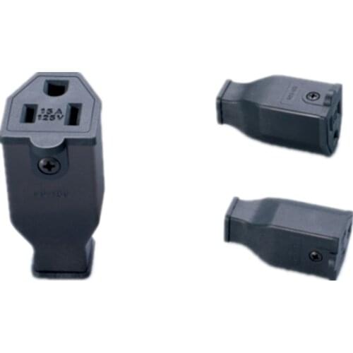 Black copper American Assembled industrial power adaptor plug 15A 125V US female Removable wiring plug socket convertor